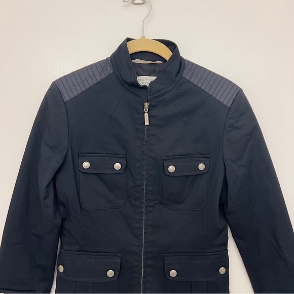 Rag & Bone Full Zip Mock Neck Utility Jacket Black Size 0​​ - Picture 3 of 16